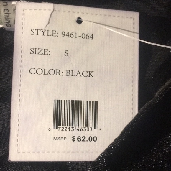 New Liquid by Sioni Black Velvet tank top lace bottom V Neck Small - Picture 4 of 5